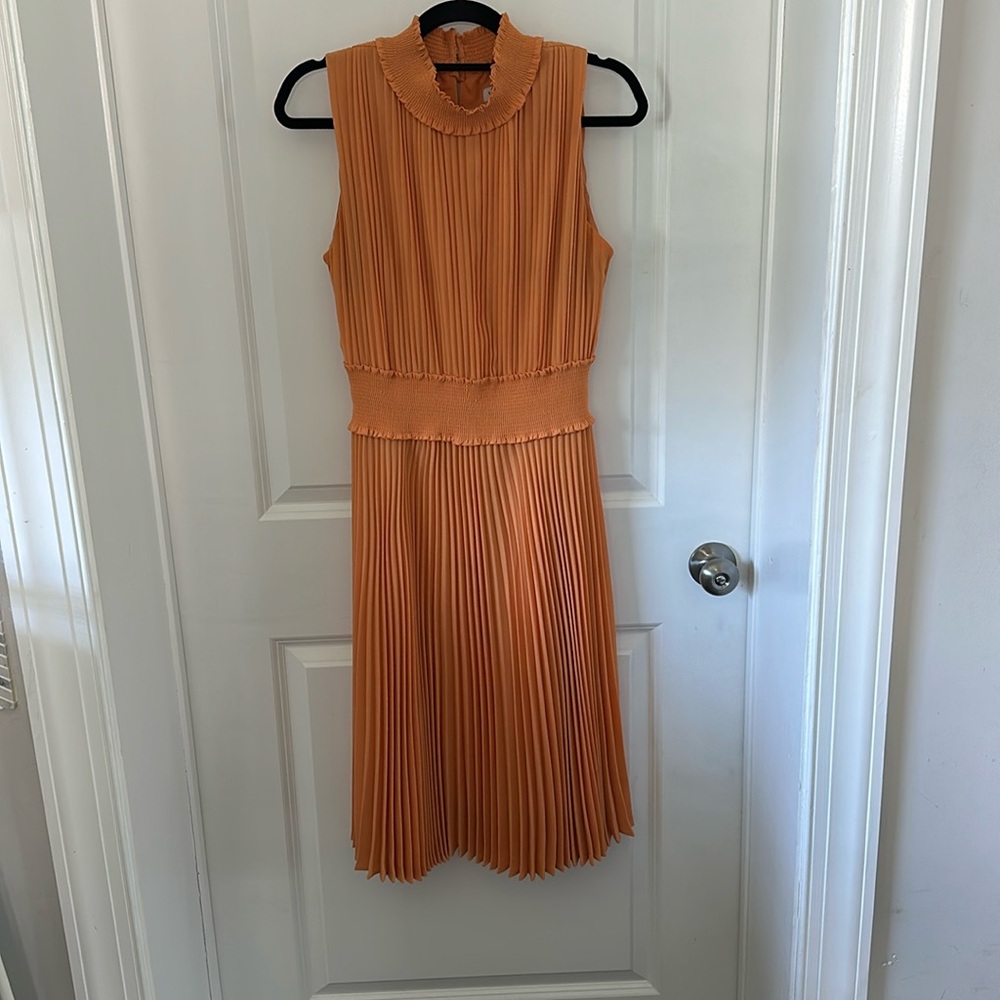 Orange Nanette Lepore Pleated dress